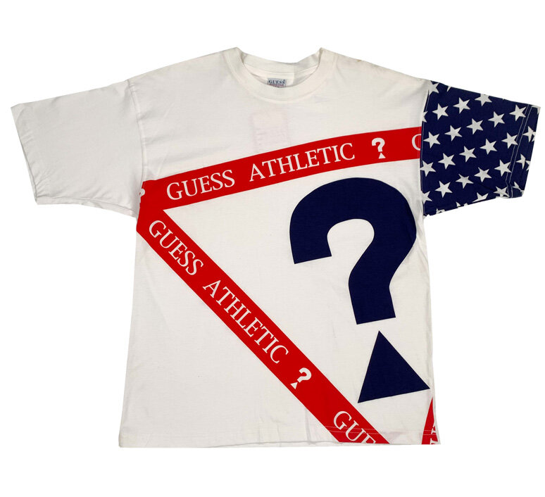 Vintage Guess Athletic Red / White / Blue T Shirt (Size M) NWT — Roots